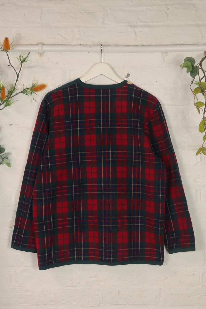 Vintage Knit Jacket - Fort & Madox Tartan - Size M/L