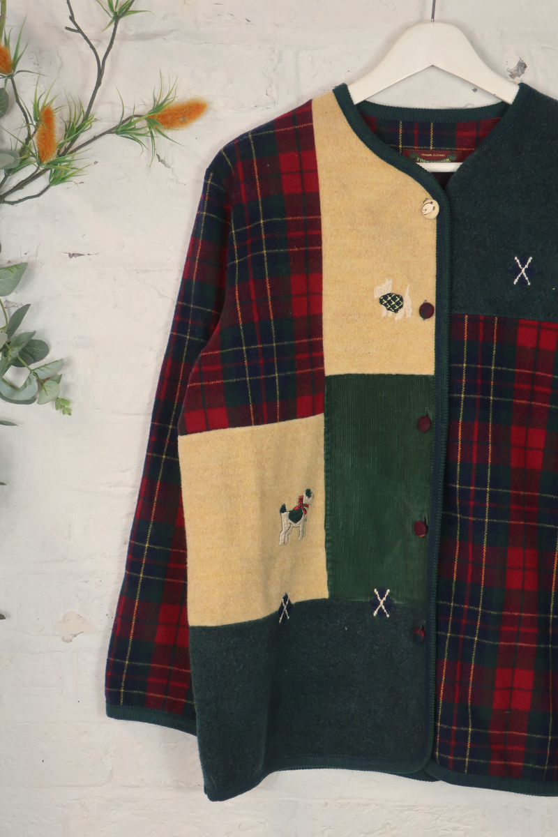 Vintage Knit Jacket - Fort & Madox Tartan - Size M/L