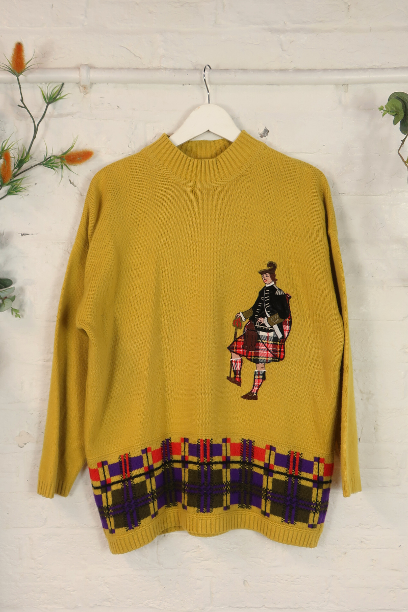 Vintage Knit Jumper - Bagpipes - Size XL