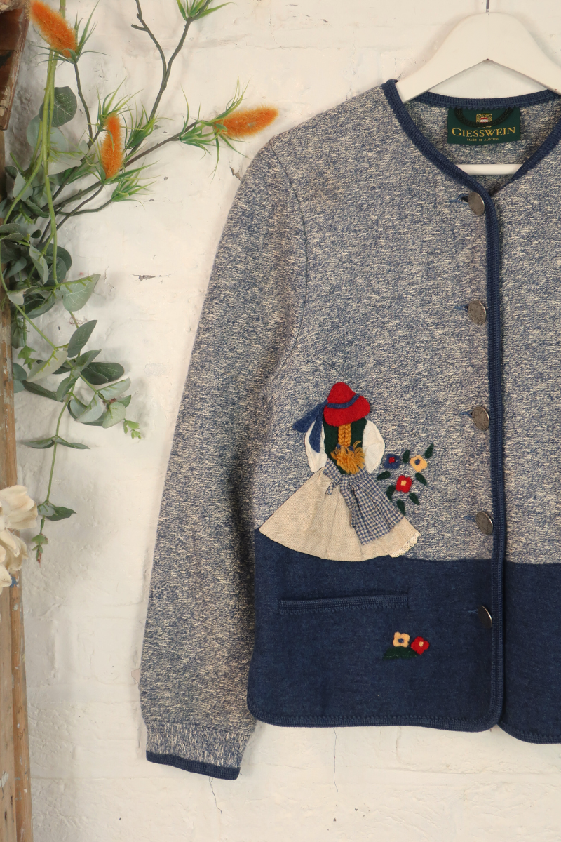 Vintage Knit Cardigan - Prairie Lady - Size M