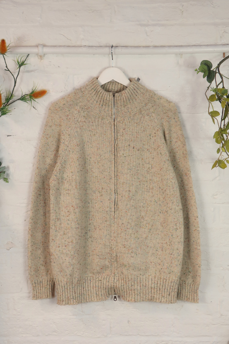 Vintage Knit Cardigan - Icing Sugar - Size XL