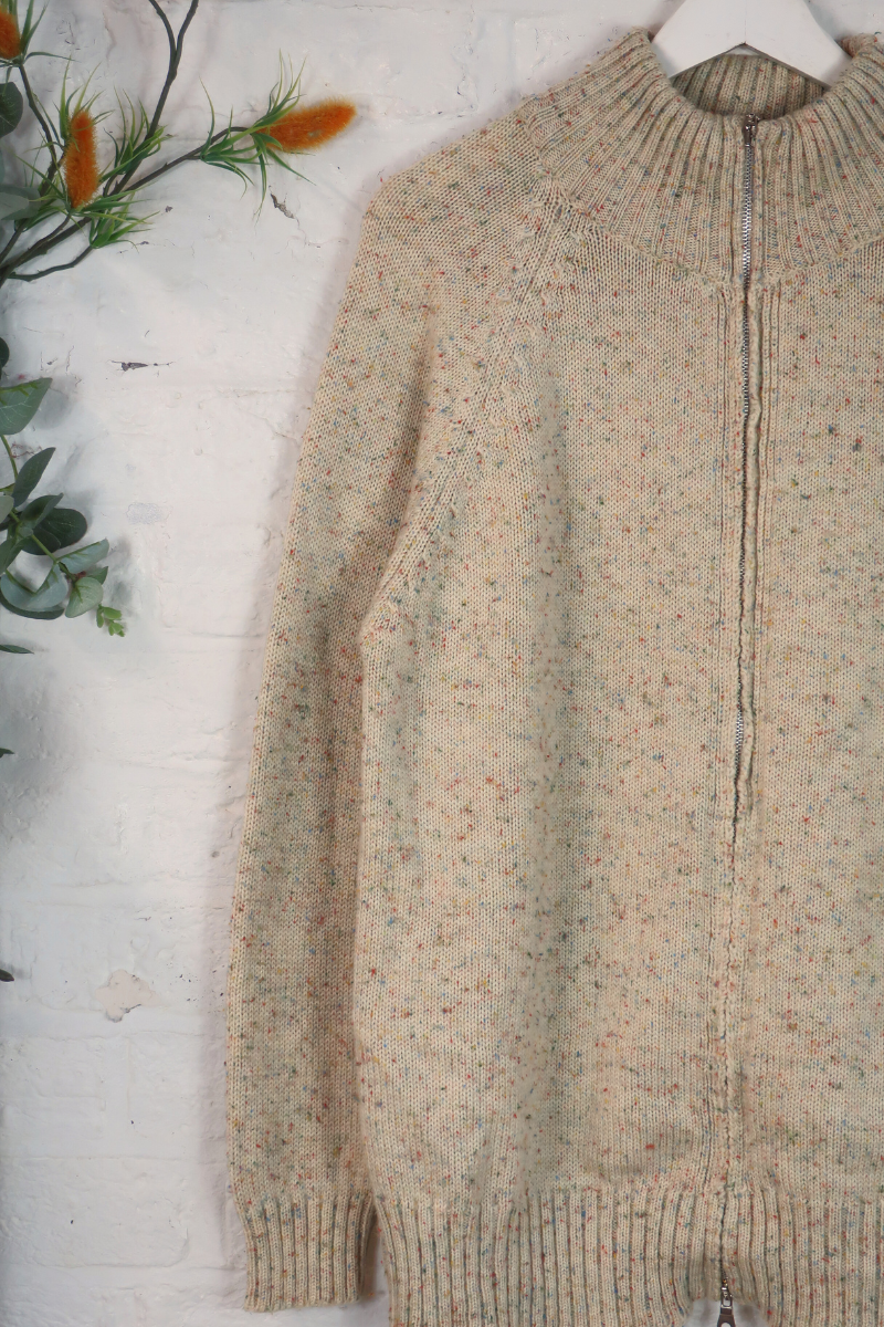Vintage Knit Cardigan - Icing Sugar - Size XL