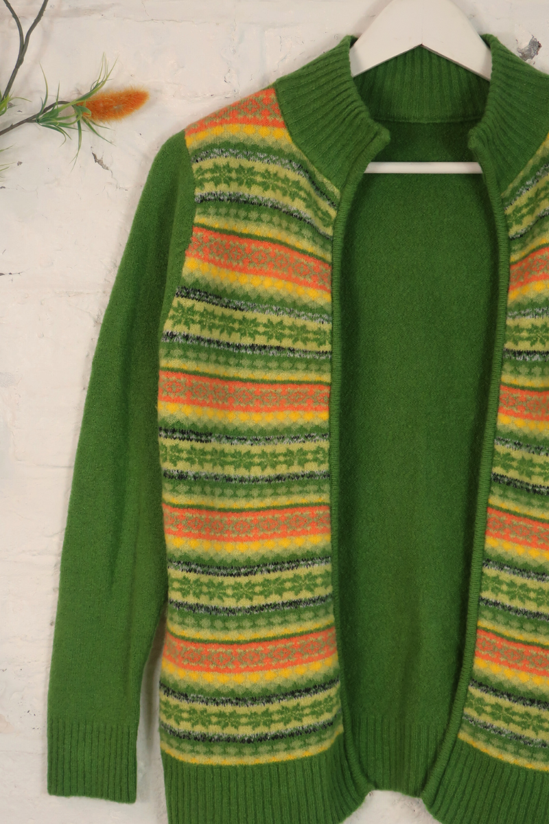 Vintage Knit Cardigan - Lime Margarita - Size S/M
