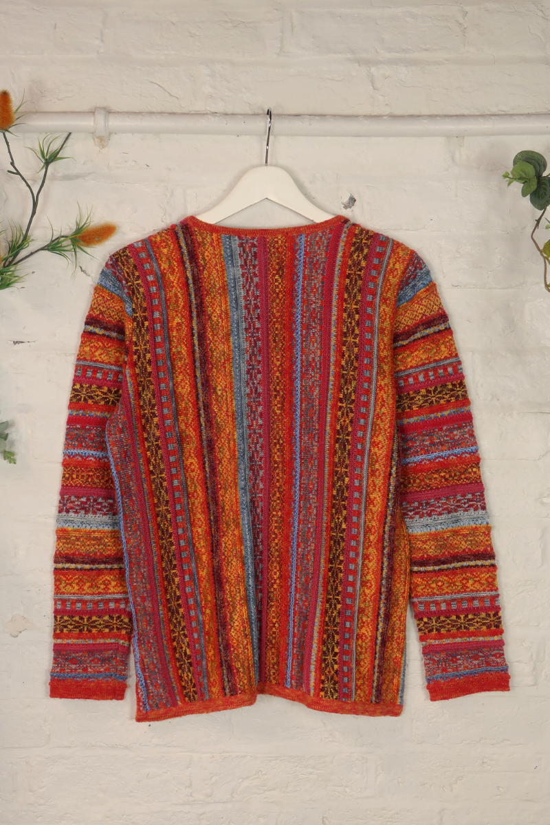 Vintage Knit Cardigan - Sicilian Sunset Stripe - Size M/L