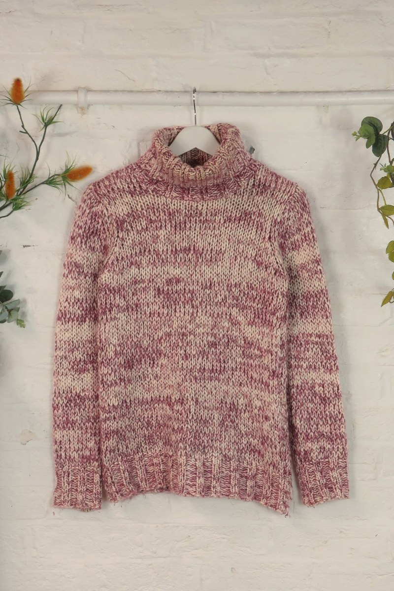 Vintage Knit Jumper - Raspberry Ripple - Size M