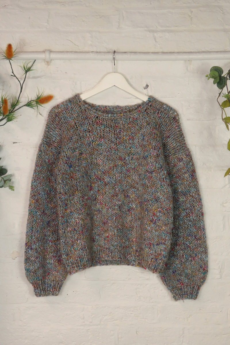 Vintage Knit Jumper - Watercolour Sky - Size S/M