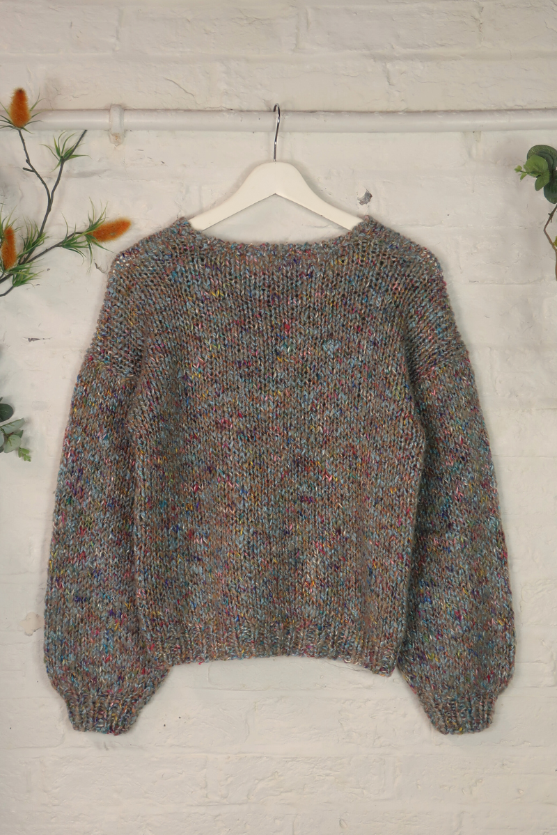 Vintage Knit Jumper - Watercolour Sky - Size S/M
