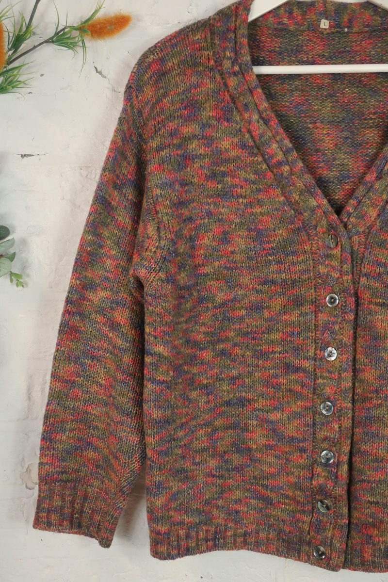 Vintage Knit Cardigan - Birthday Sprinkles - Size L