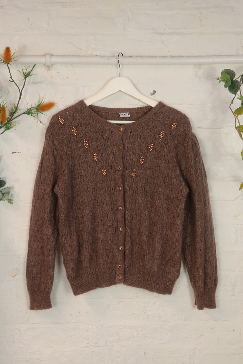 Vintage Knit Cardigan - Knock On Wood - Size M