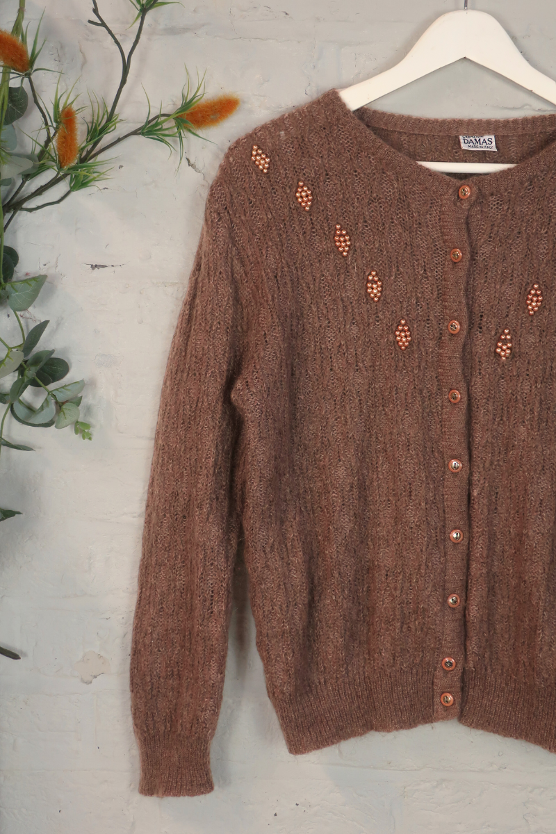 Vintage Knit Cardigan - Knock On Wood - Size M