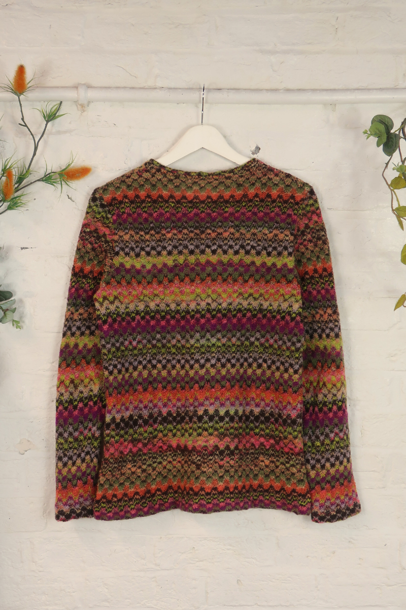 Vintage Knit Jumper - Sangria Stripe - Size M