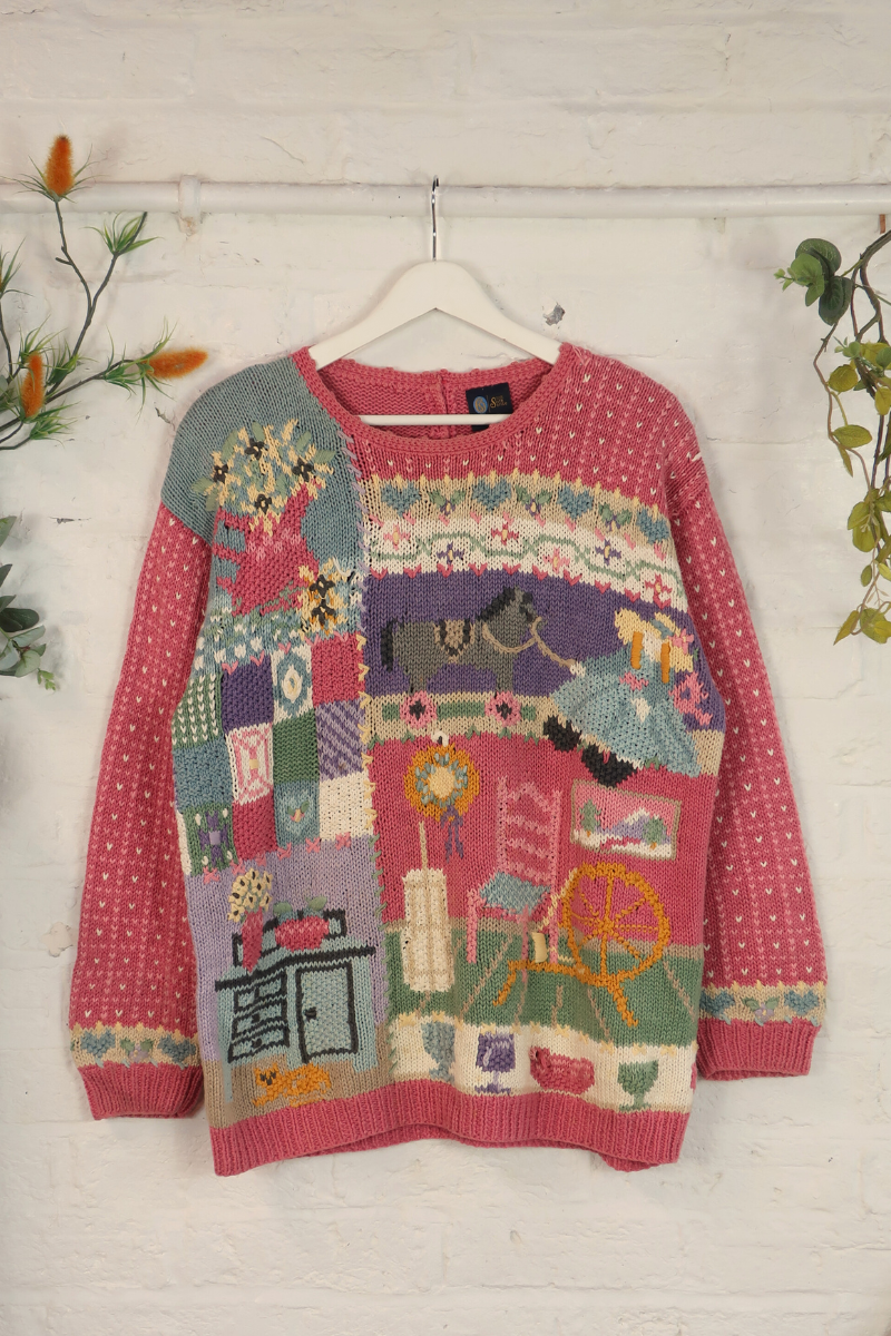Vintage Knit Jumper - Blush Doll House - Size XL