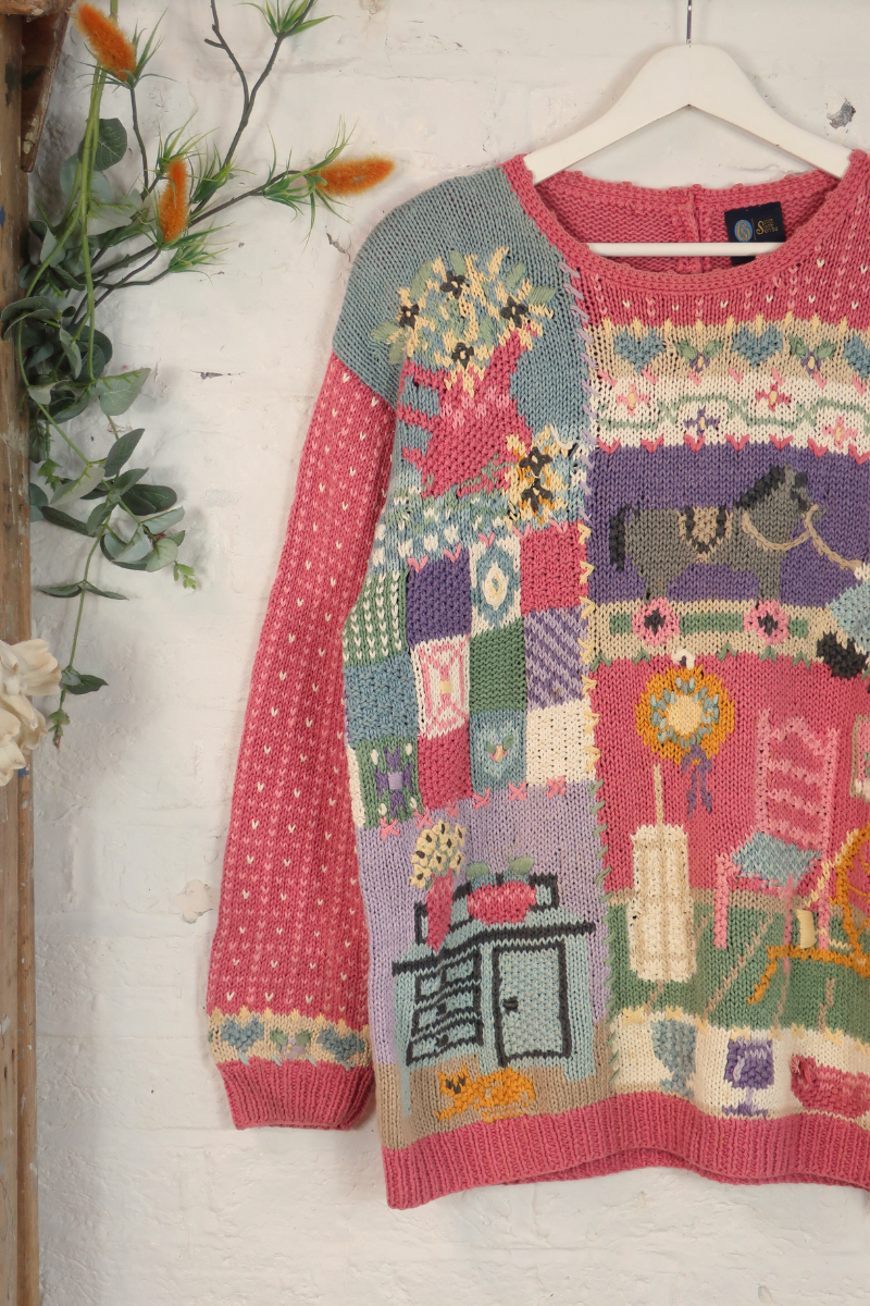 Vintage Knit Jumper - Blush Doll House - Size XL