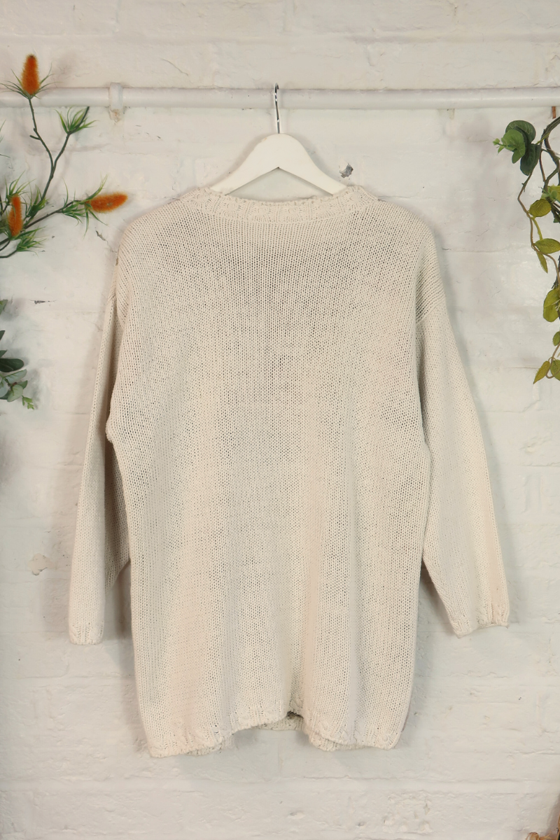 Vintage Knit Jumper - Granny Florals - Size XL
