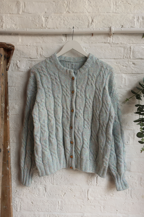 Vintage Knit Cardigan - Cloudy Blue - Size M/L