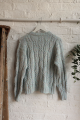 Vintage Knit Cardigan - Cloudy Blue - Size M/L