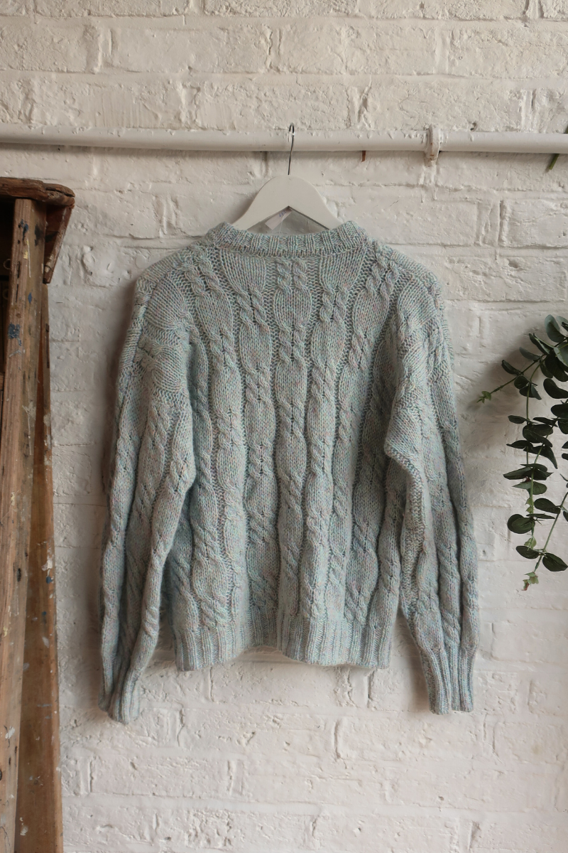 Vintage Knit Cardigan - Cloudy Blue - Size M/L