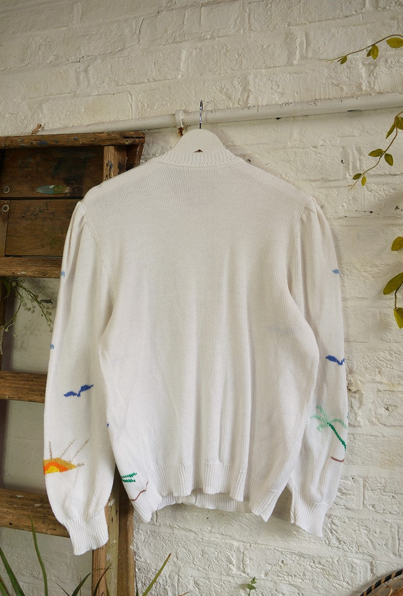 Vintage Knit Cardigan - Salty Shores Sunset - Size M by All About Audrey
