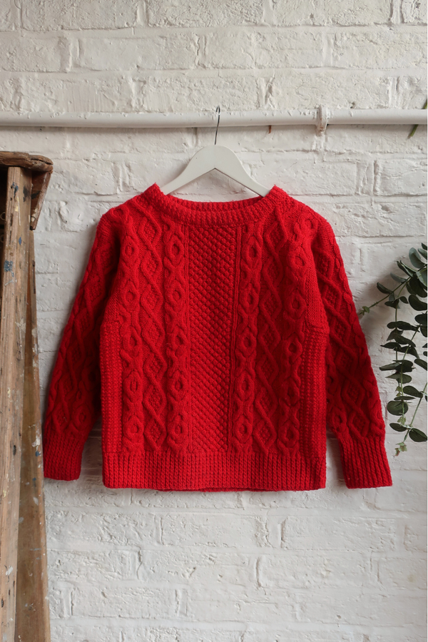 Vintage Knit Jumper - Candy Apple - Size XS/S