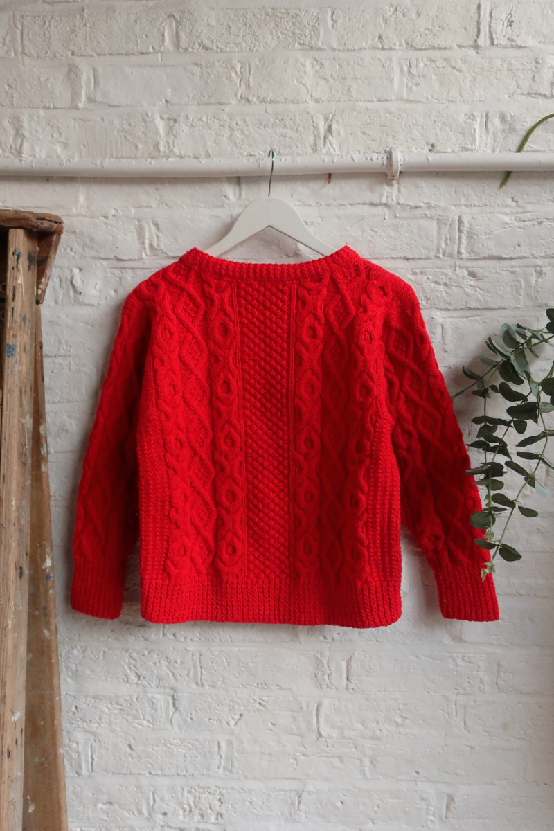 Vintage Knit Jumper - Candy Apple - Size XS/S