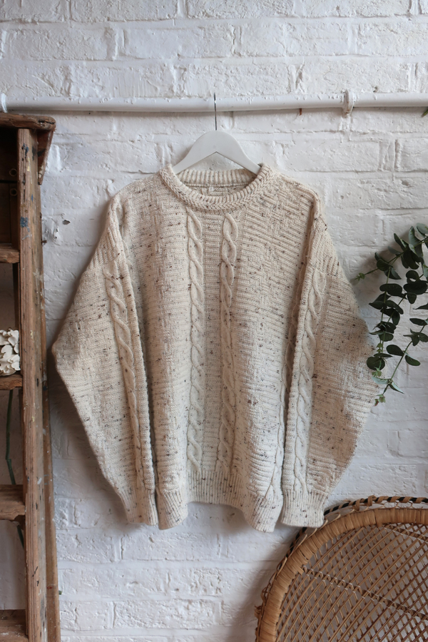 Vintage Knit Jumper - Rory Gilmore Cableknit - Size L