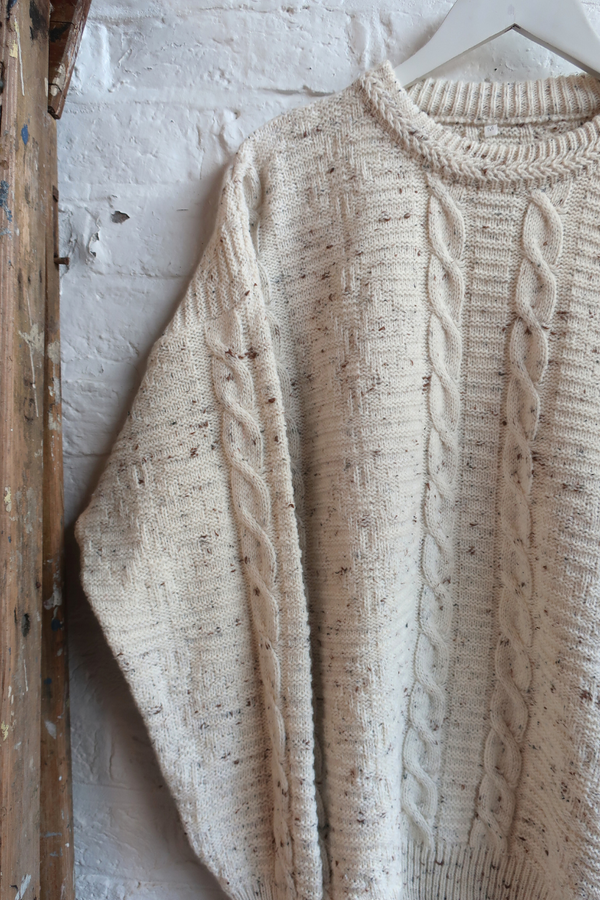 Vintage Knit Jumper - Rory Gilmore Cableknit - Size L
