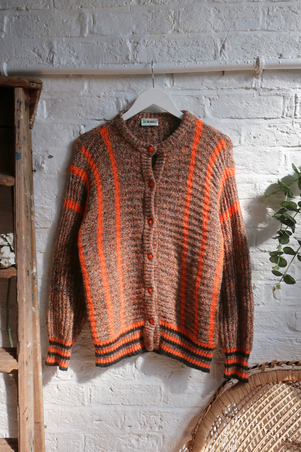 Vintage Knit Cardigan - Clementine & Nutmeg - Size L