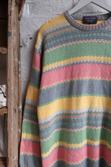 Vintage Knit Jumper - Spring Stripe - Size L