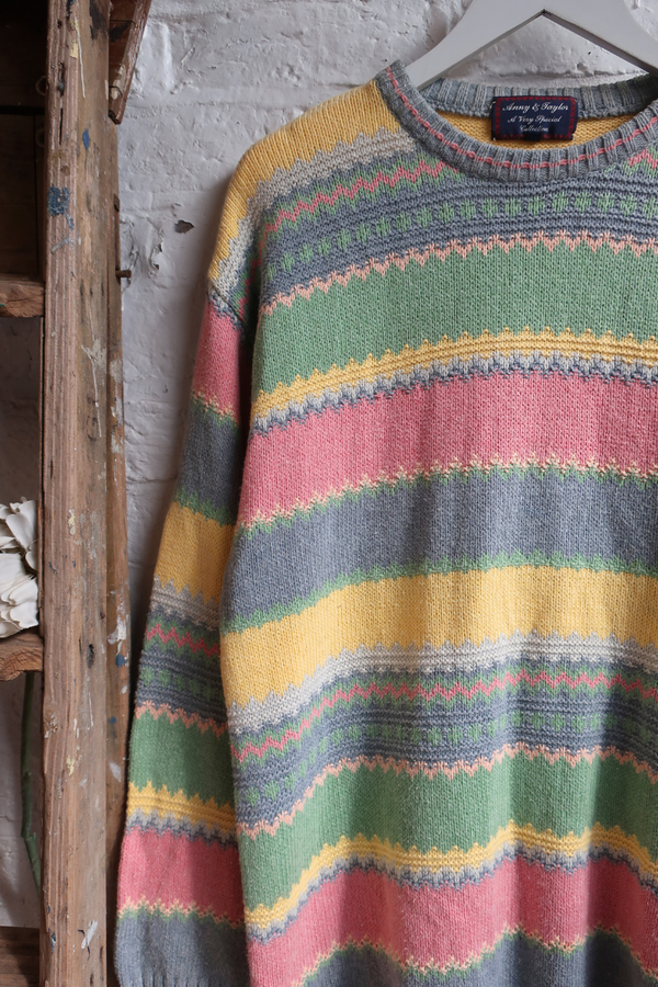 Vintage Knit Jumper - Spring Stripe - Size L