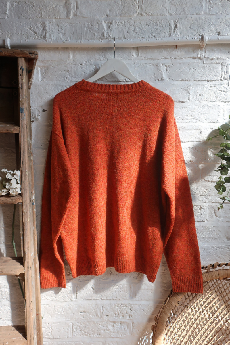 Vintage Knit Jumper - Pumpkin Spice - Size L