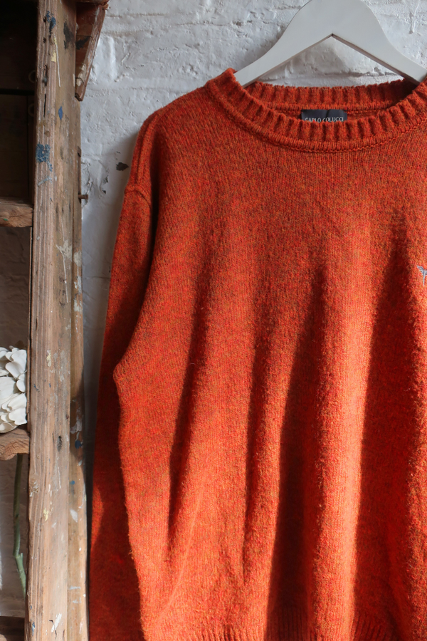 Vintage Knit Jumper - Pumpkin Spice - Size L
