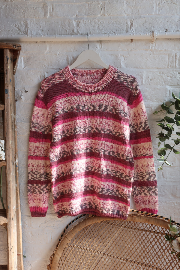 Vintage Knit Jumper - Alpine Plum - Size M/L