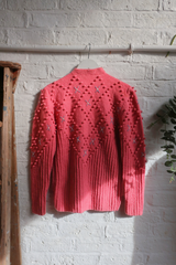 Vintage Knit Cardigan - Pretty In Pink - Size S/M