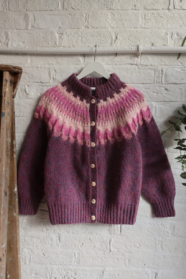 Vintage Knit Cardigan - Winter Violet - Size S