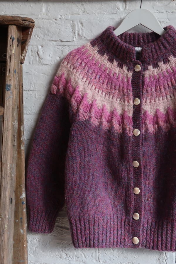 Vintage Knit Cardigan - Winter Violet - Size S
