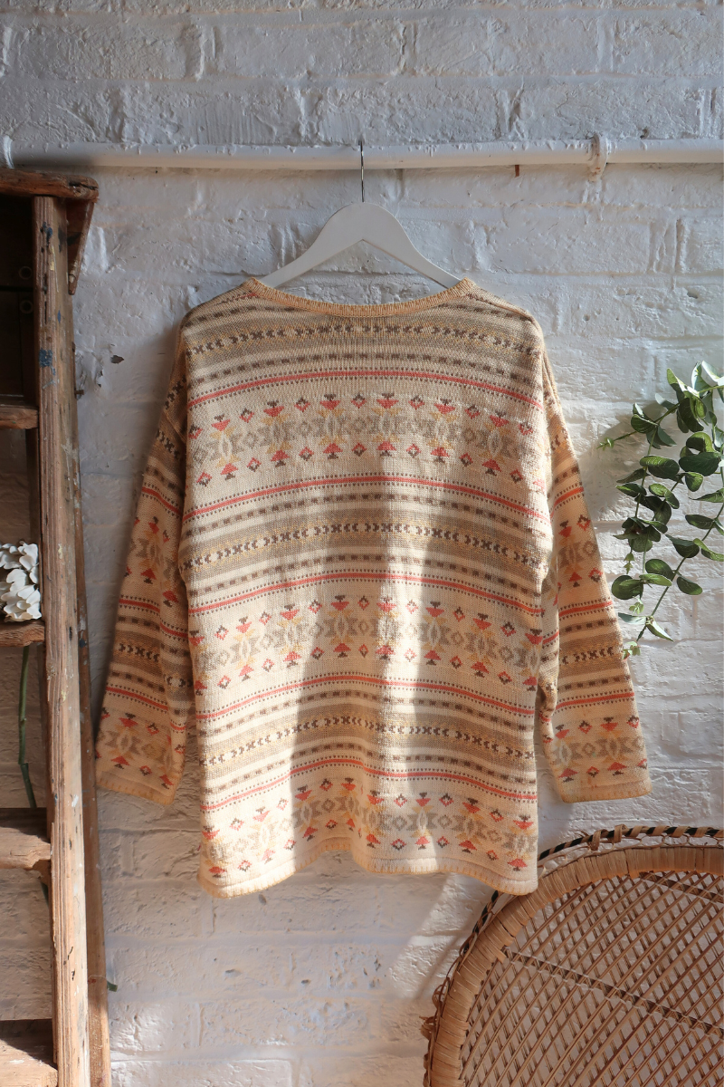 Vintage Knit Cardigan - Barbara Pastels - Size L