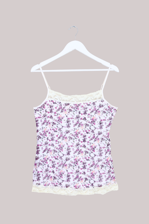 Vintage Top - Lacy Violets - Free Size