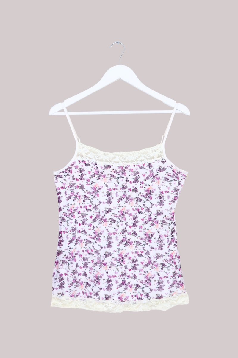 Vintage Top - Lacy Violets - Free Size