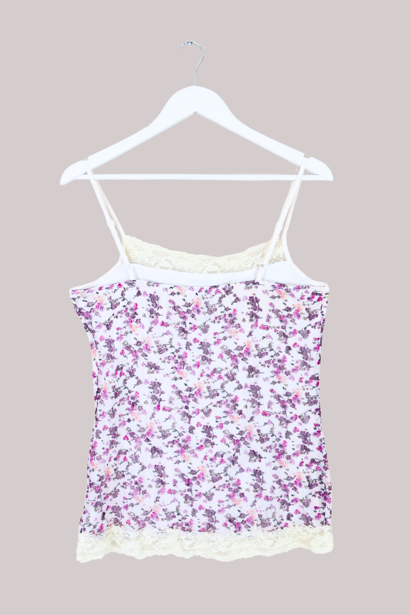 Vintage Top - Lacy Violets - Free Size