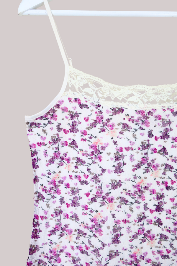 Vintage Top - Lacy Violets - Free Size