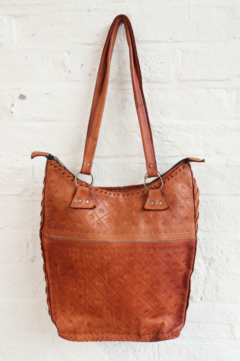 Vintage Bag - Embossed Floral Tote