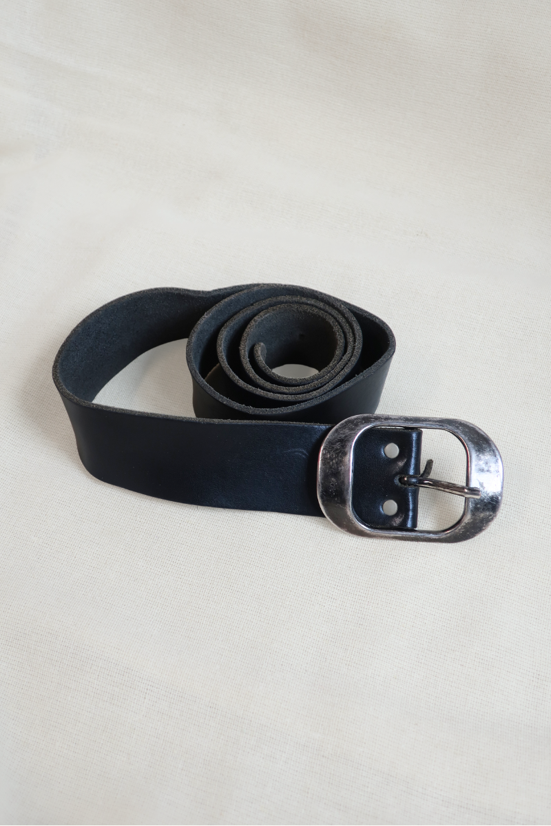 Vintage Belt - Chunky Black & Silver