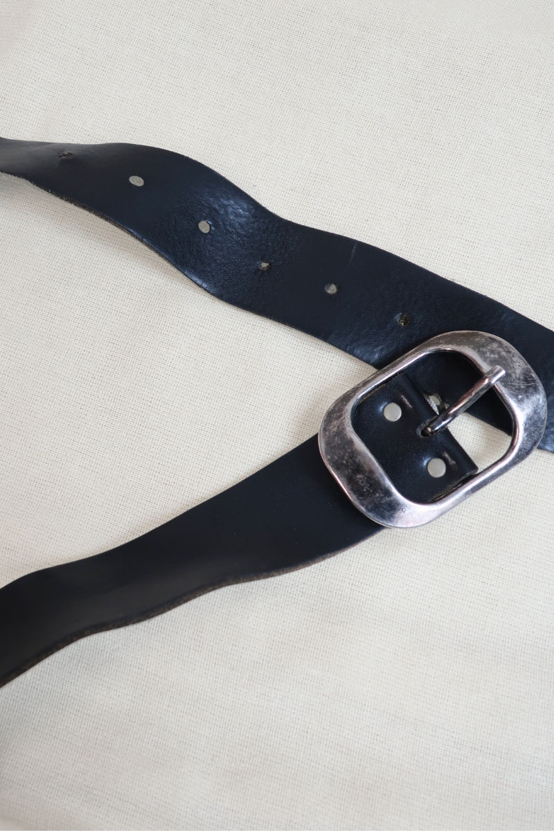 Vintage Belt - Chunky Black & Silver