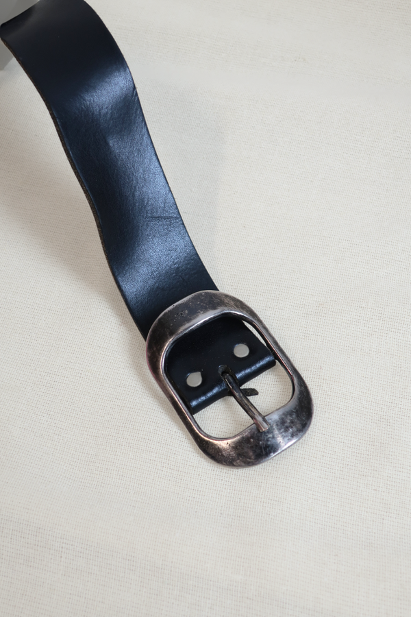 Vintage Belt - Chunky Black & Silver