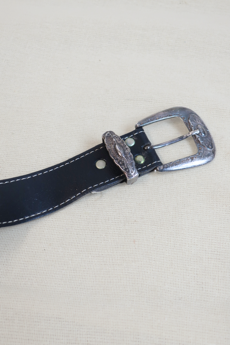 Vintage Western Belt - Floral Engraving