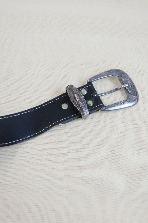 Vintage Western Belt - Floral Engraving