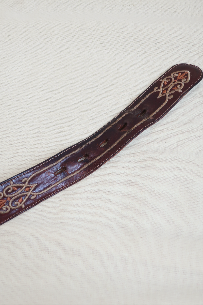 Vintage Belt - Deep Brown Embroidery