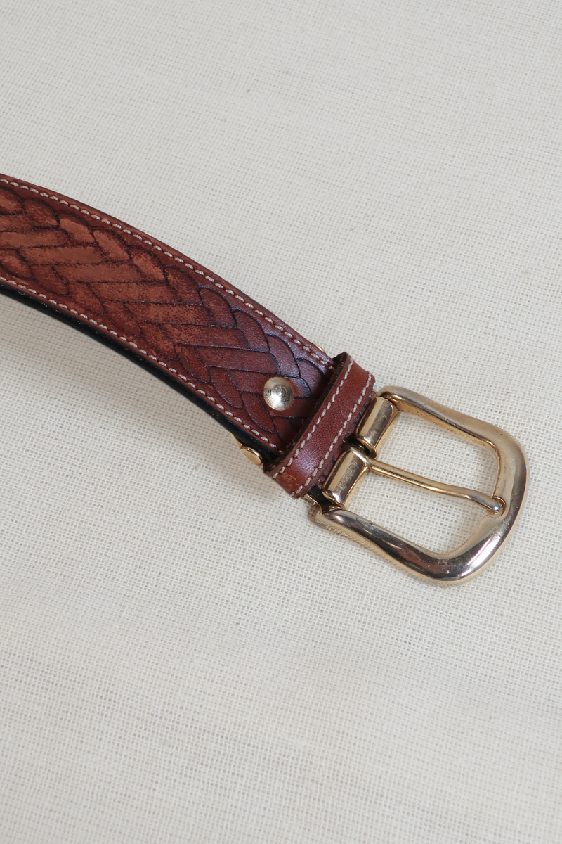 Vintage Belt - Tan Embossed Braid