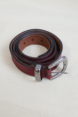 Vintage Belt - Burgundy Leather
