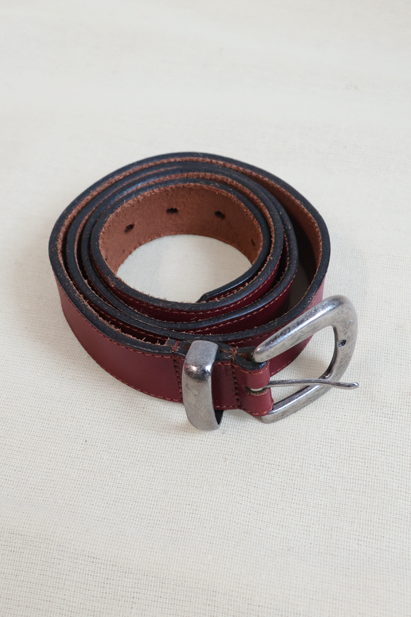 Vintage Belt - Burgundy Leather